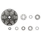 Shimano XTR CS-M9200 12 speed cassette with the cogs disassembled