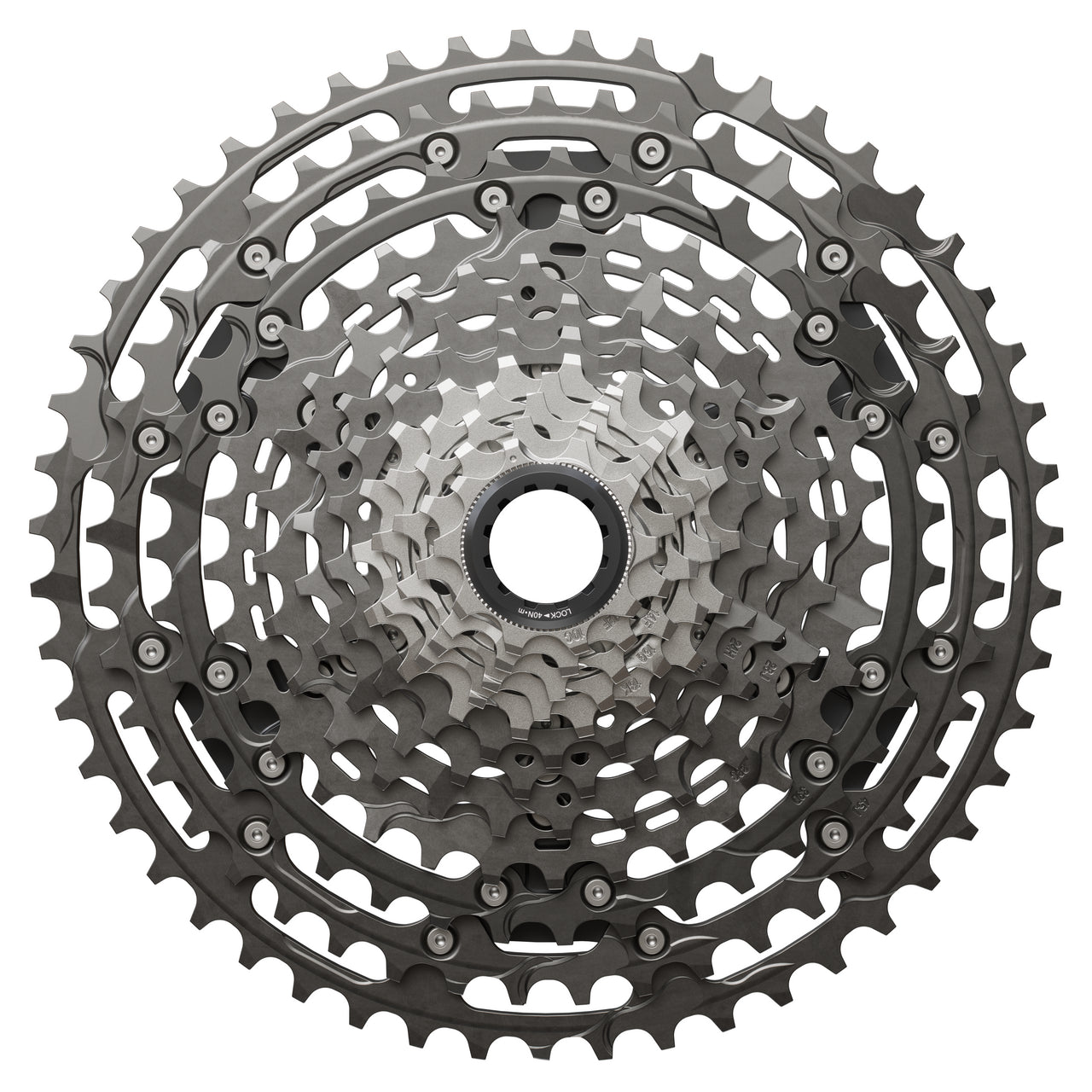 Shimano XTR CS-M9200 12 speed cassette close up font view