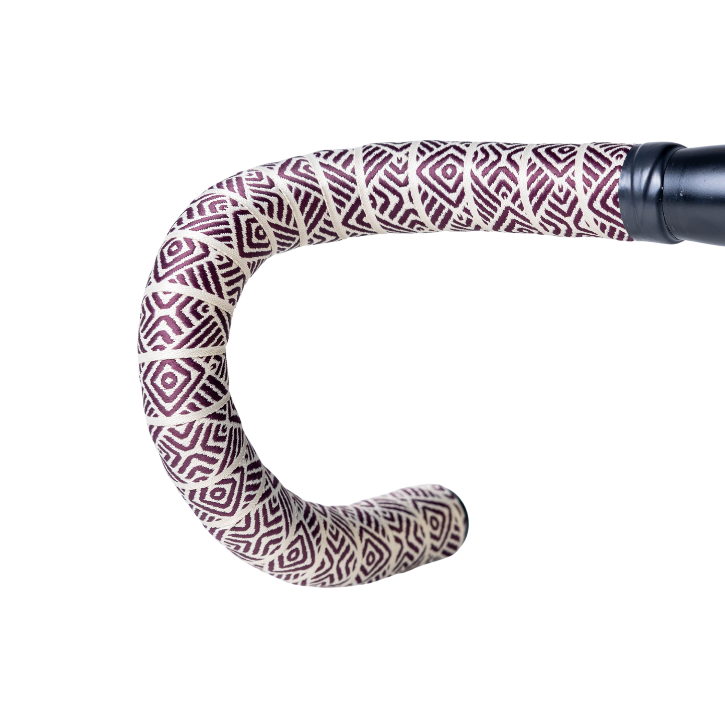 Sim Works BTP woven bar tape in diamond AFFI-Brown colour, wrapped on handle bar.
