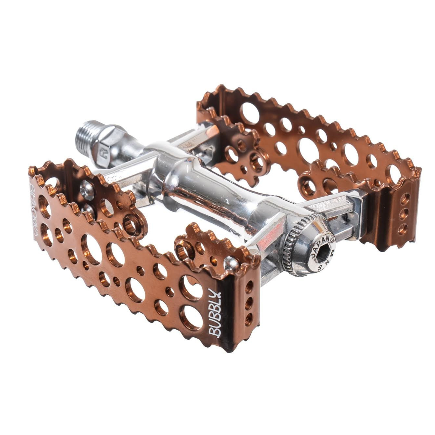 SimWorks by MKS Bubbly Pedals Bronze Edition on white background