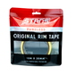 Stan’s Original Tubeless Rim Tape roll inside a plastic back front view