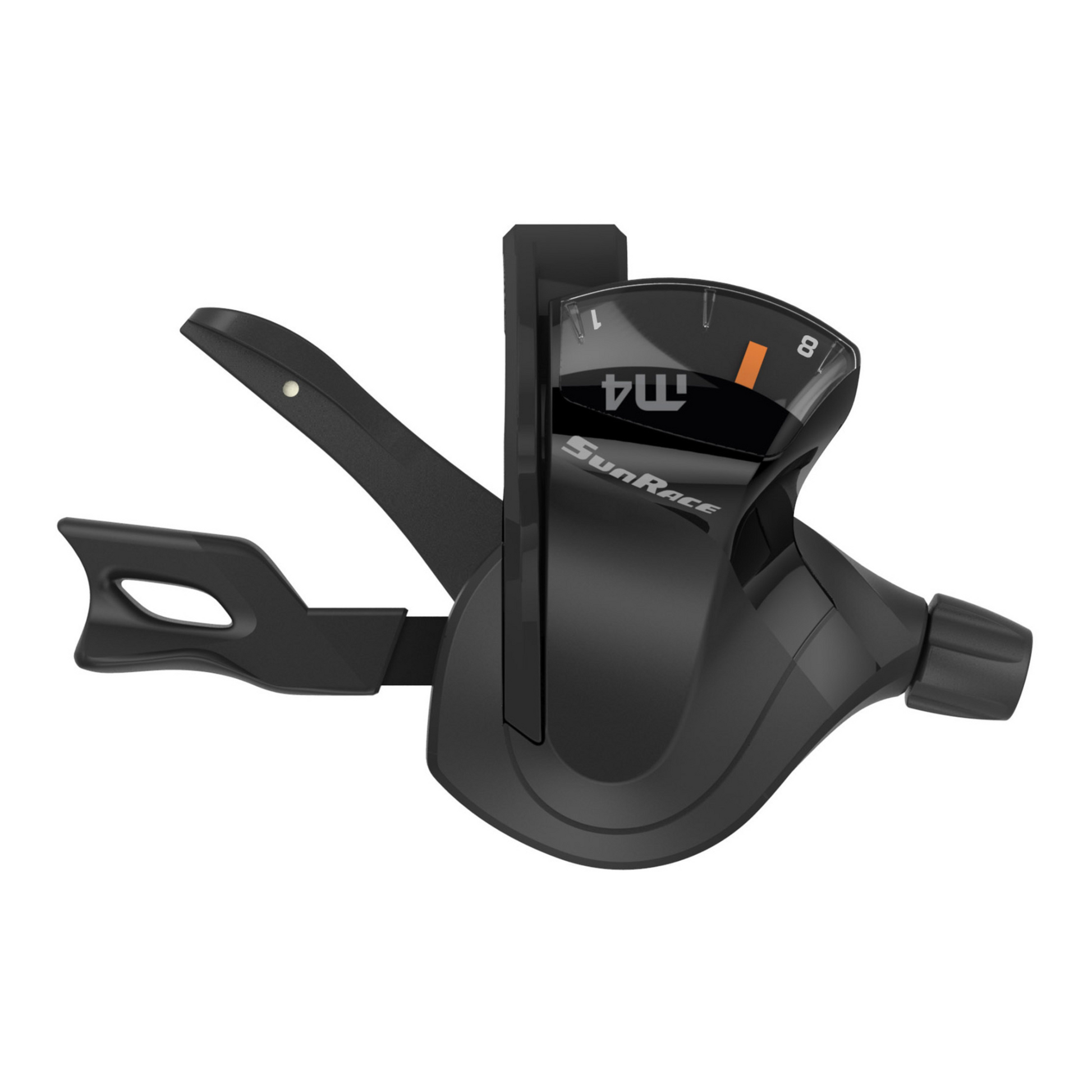 Close-up of SunRace DLM400 trigger shifter lever