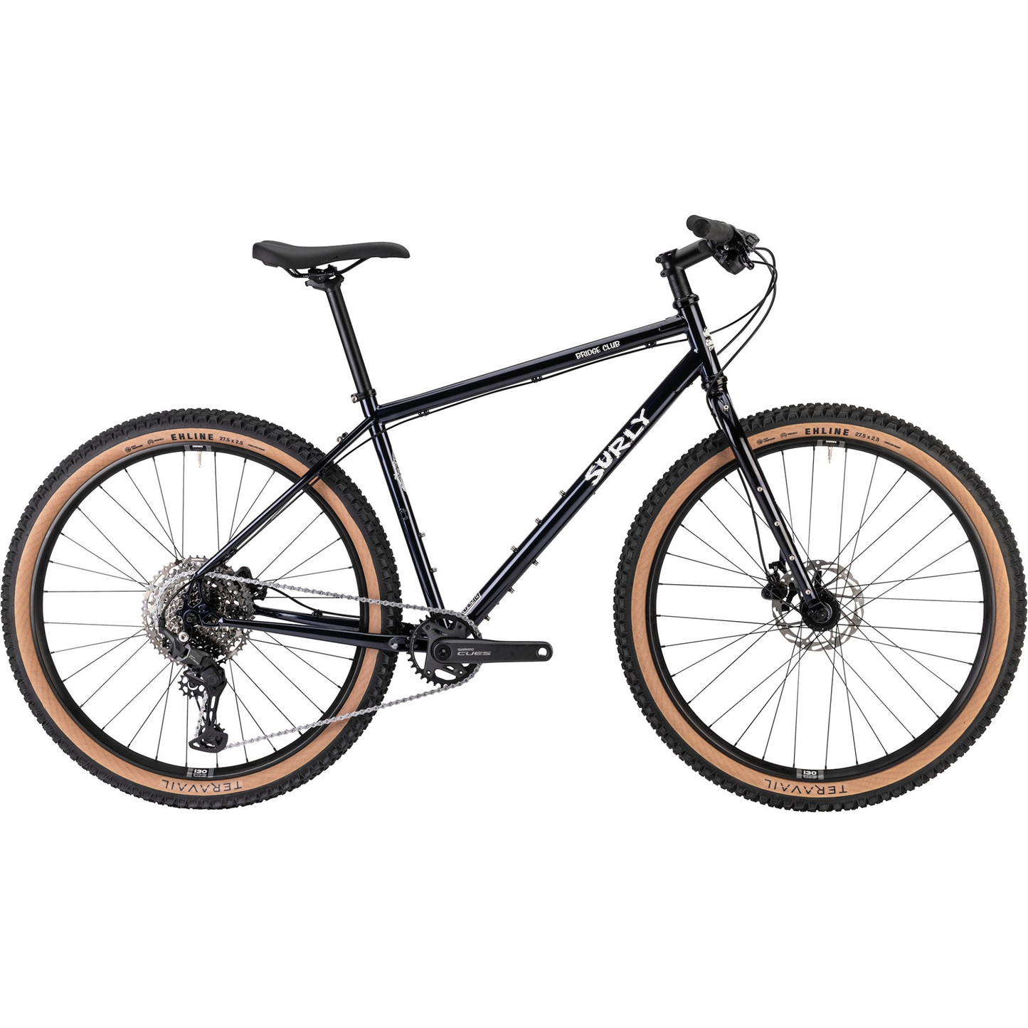 Surly Bridge Club bike in Squid Ink steel adventure bicycle on white background