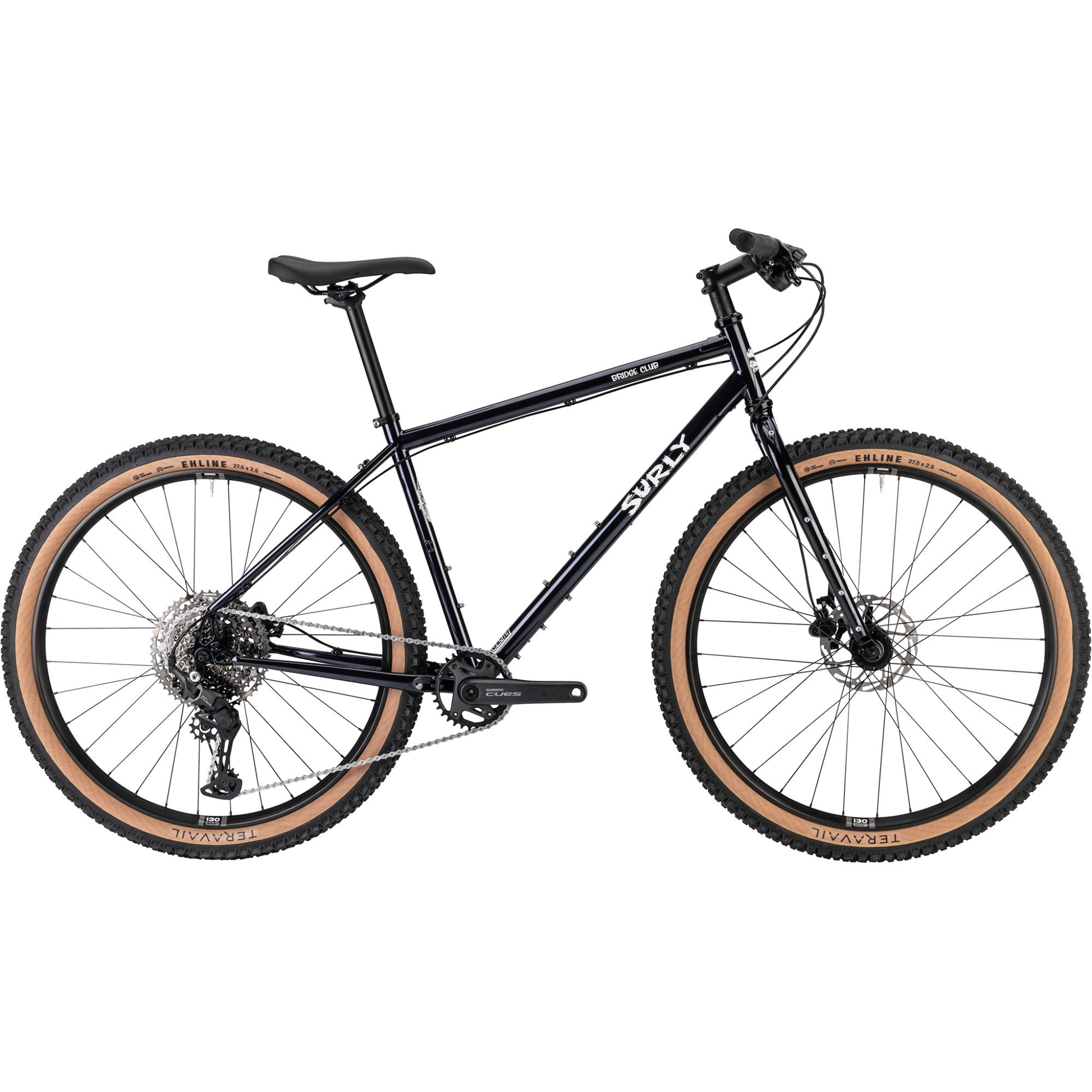 Surly Bridge Club bike in Squid Ink steel adventure bicycle on white background