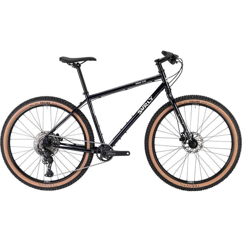 Surly Bridge Club bike in Squid Ink steel adventure bicycle on white background