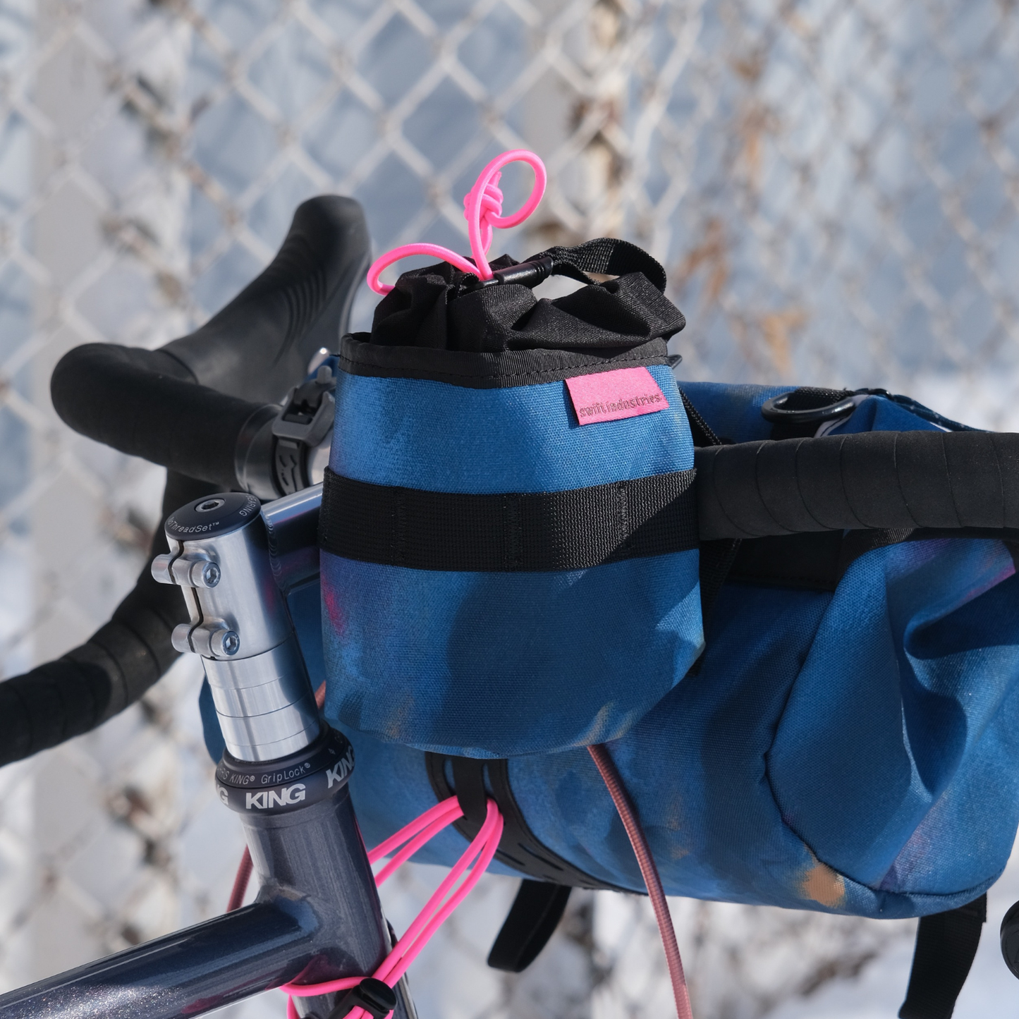 Swift Industries Luminary Sidekick Pouch mounted on a bike stem right side view