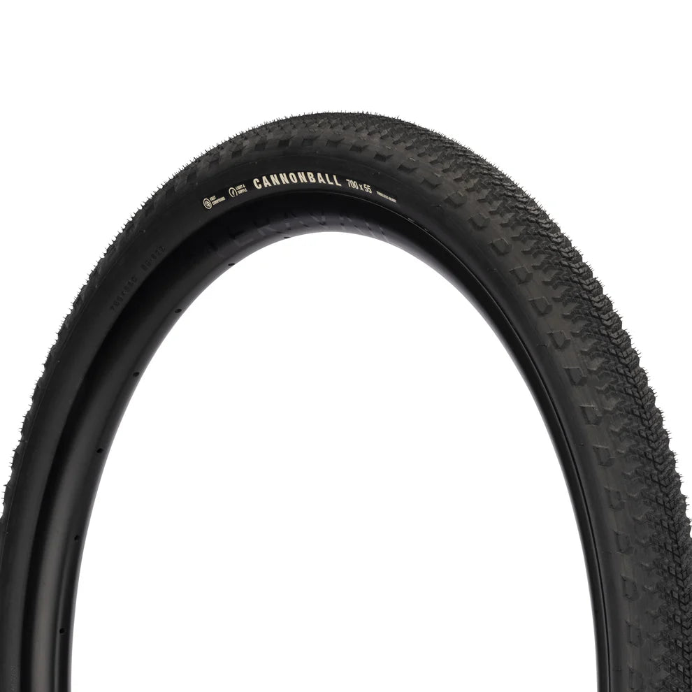 Teravail Cannonball Gen 2 Light and Supple black gravel tire side wall view