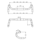 Technical drawing of the Teravail Radia 12 SE flared aluminum drop handlebar 
