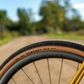 Teravail Rampart Gen 2 gravel tire in black tan installed on a bike