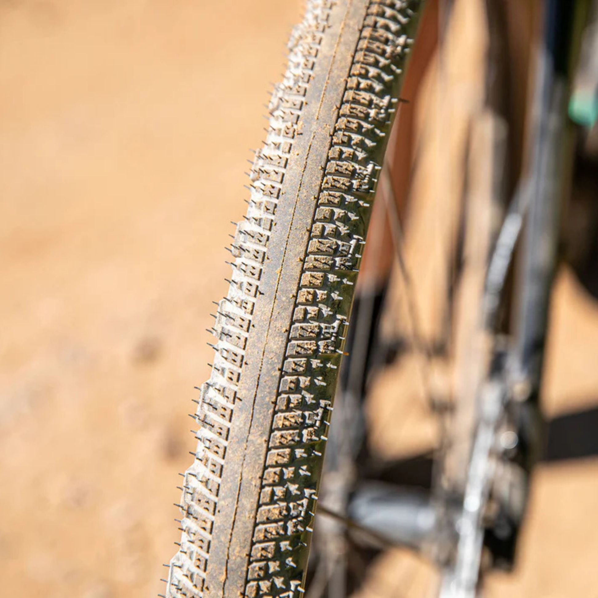 Teravail Washburn Gen 2 gravel tire dusted and installed on a bike
