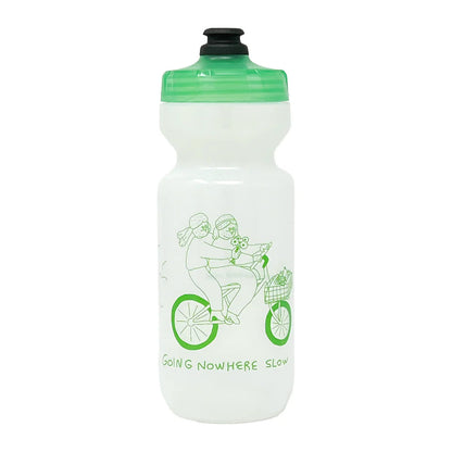 The Inconvenience Store Megumi Yamazaki Purist 22 oz cycling water bottle in Tic Tac Mint, made by Specialized with original artist graphics and a playful finish.