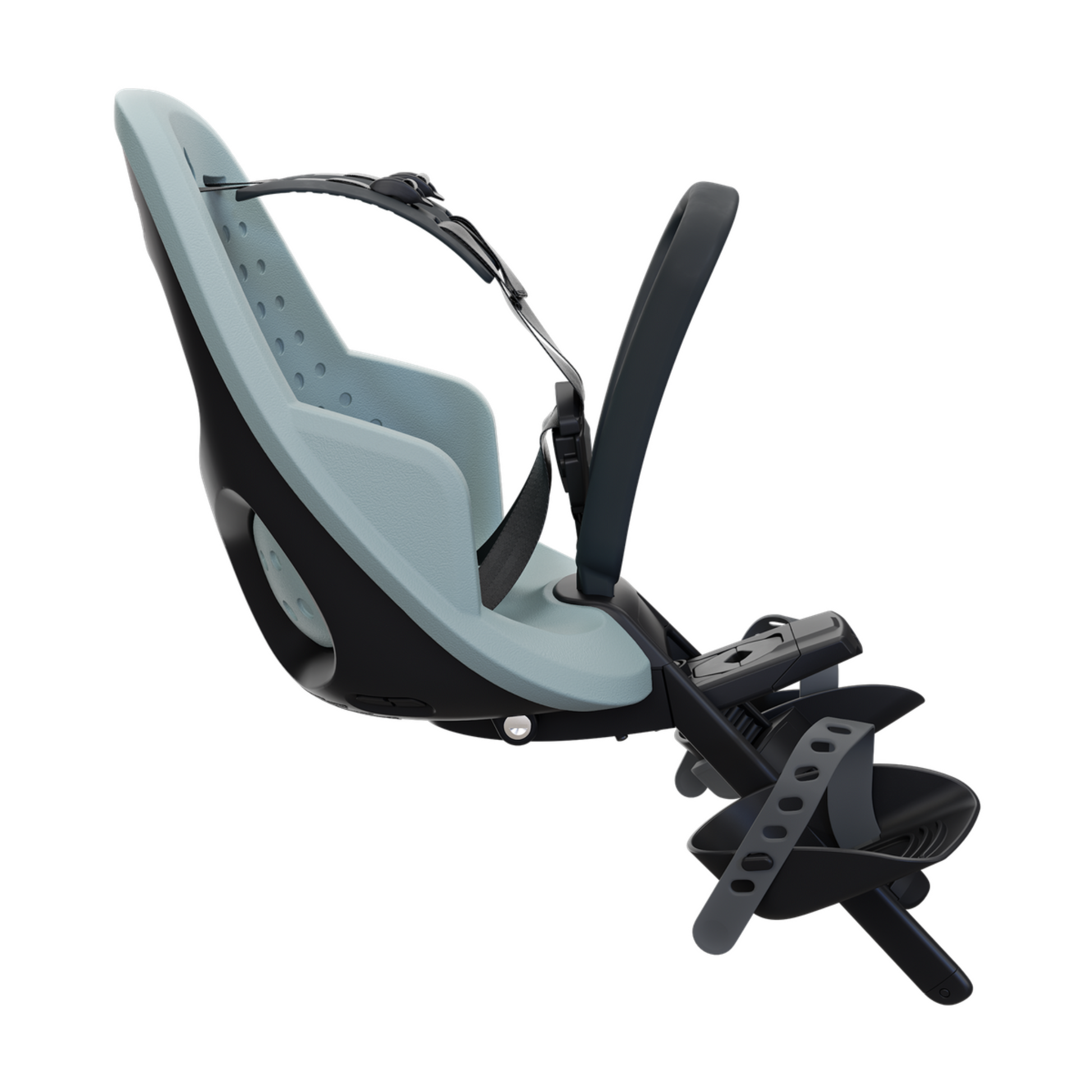 Thule Yepp 2 Mini front child bike seat in Alaska Blue side view