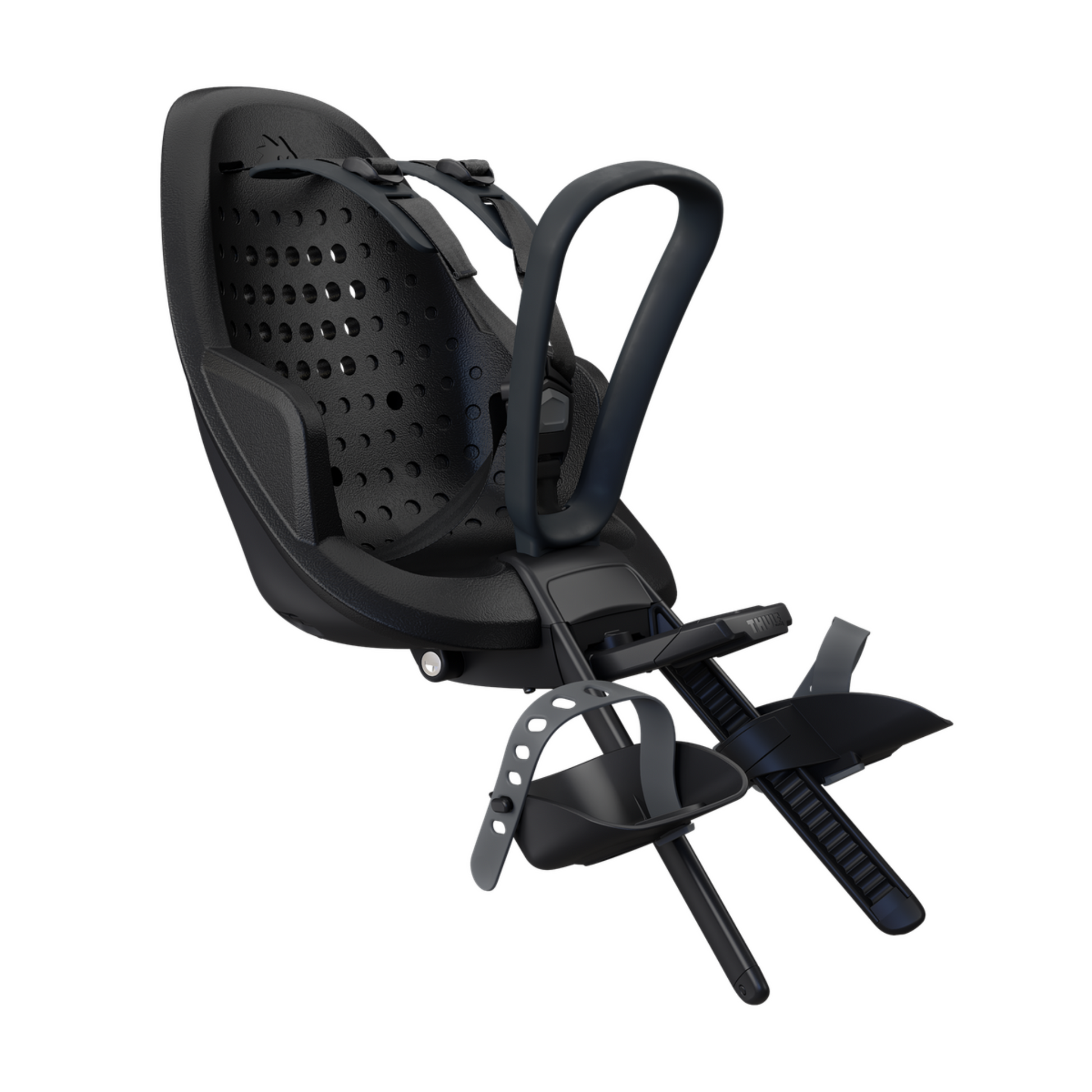 Thule Yepp 2 Mini front child bike seat in Midnight Black angle view