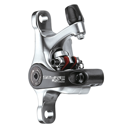 TRP Spyre-SLC mechanical disc brake post mount grey front view