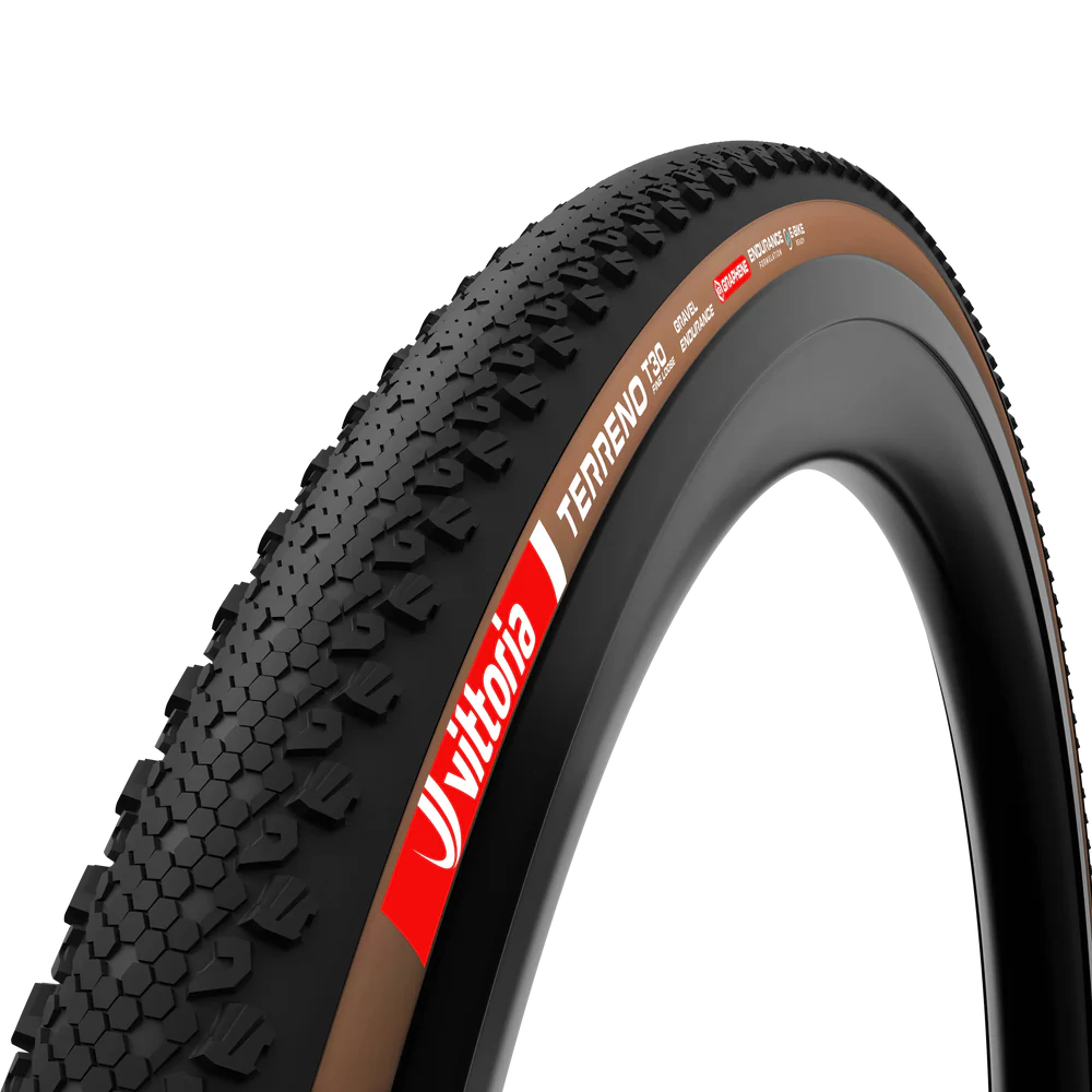 Vittoria Terreno T30 Gravel Endurance brown tire pattern and side wall view