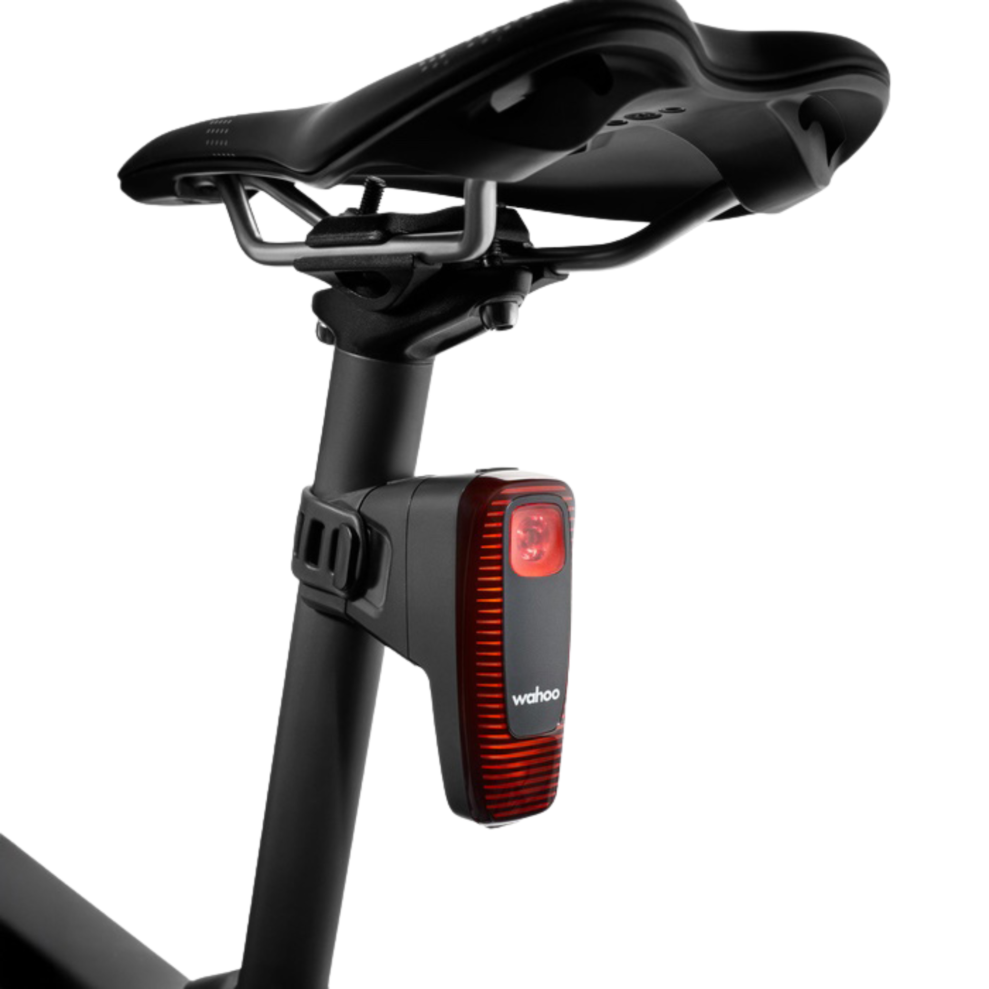 Wahoo Trackr Radar mounted on seatpost with the light off