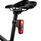 Wahoo Trackr Radar mounted on seatpost with the light on