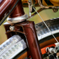 Wilde Spelljammer 700c randonneur rim brake steel fork with Pacenti PBP Bi-Plane fork crown, cargo mounts and internal dynamo routing