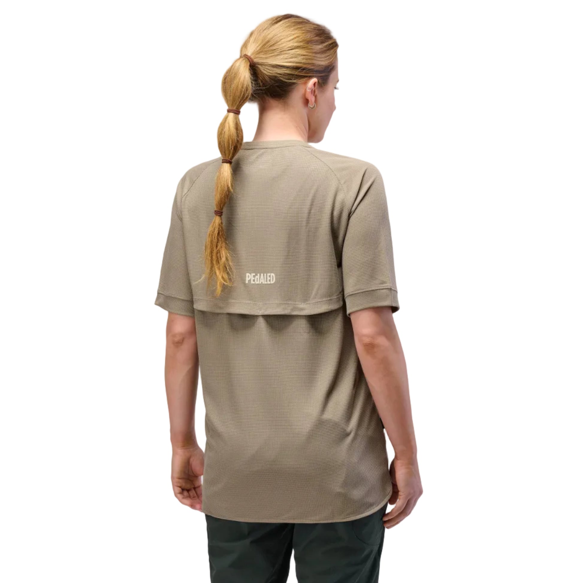 PeDaLED Yuma Trail Power Dry Tee is a cycling tech tee for gravel, trail and bikepacking available in grey and orange