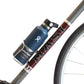 King Cage Stainless Flat Top Bottle Cage Mounted to Downtube