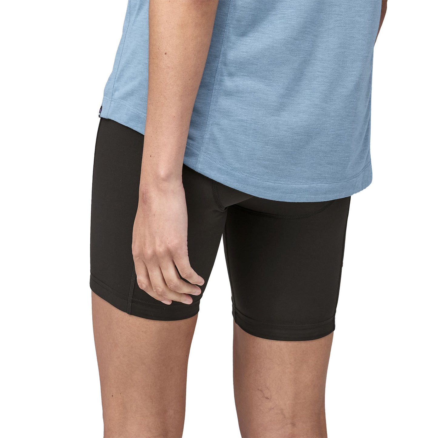 Patagonia Women’s Nether Bike Shorts black in use back close up view