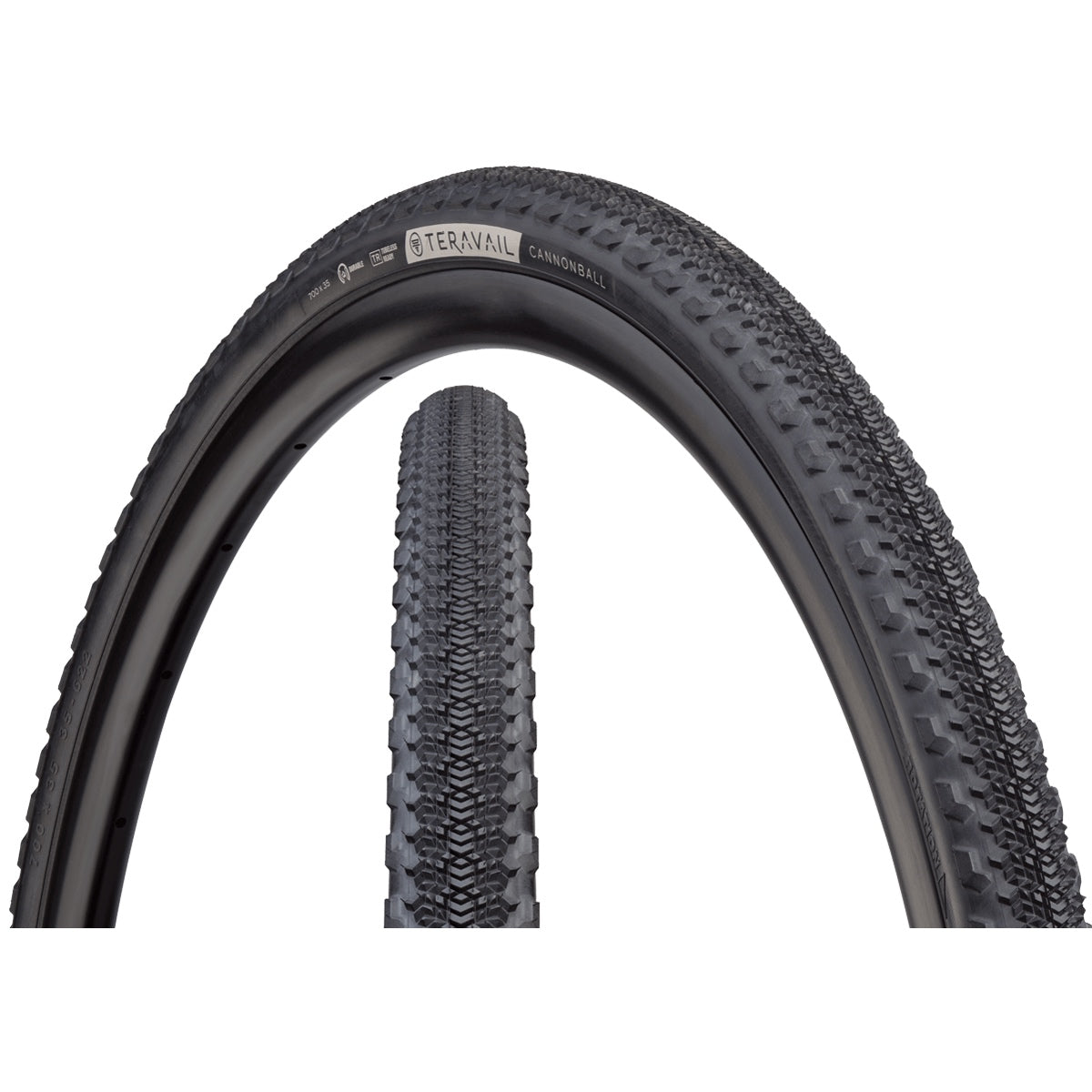 Teravail Cannonball V1 Light and Supple tire black wall side view